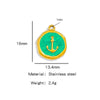 Stainless Steel Jewelry Accessories Vacuum Plated 18K Gold Bracelet Necklace Earrings Pendant Dripping Oil Sailor Style