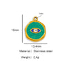 Stainless Steel Jewelry Accessories Vacuum Plated 18K Gold Bracelet Necklace Earrings Pendant With Devil's Eye Shape And Dripping Oil Design