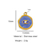 Stainless Steel Jewelry Accessories Vacuum Plated 18K Gold Bracelet Necklace Earrings Pendant With Devil's Eye Shape And Dripping Oil Design