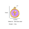 Stainless Steel Jewelry Accessories Vacuum Plated 18K Gold Cross Bracelet Necklace Earrings Pendant With Dripping Oil Design