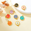 Stainless Steel Jewelry Accessories Vacuum Plated 18K Gold Cross Bracelet Necklace Earrings Pendant With Dripping Oil Design