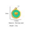 Stainless Steel Jewelry Accessories Vacuum Plated 18K Gold Heart Dripping Oil Bracelet Necklace Earrings Pendant