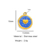 Stainless Steel Jewelry Accessories Vacuum Plated 18K Gold Heart Dripping Oil Bracelet Necklace Earrings Pendant
