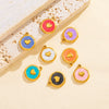 Stainless Steel Jewelry Accessories Vacuum Plated 18K Gold Heart Dripping Oil Bracelet Necklace Earrings Pendant