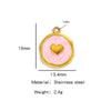 Stainless Steel Jewelry Accessories Vacuum Plated 18K Gold Heart Dripping Oil Bracelet Necklace Earrings Pendant