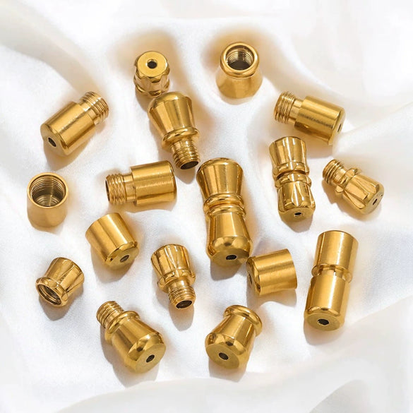 Stainless Steel Jewelry Accessories With Peanut Buckle And Totem Pattern Electroplated