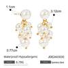 Stainless Steel Jewelry Bracelet And Earrings With Geometric Design And Electroplating For Women