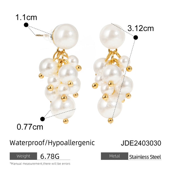 Stainless Steel Jewelry Bracelet And Earrings With Geometric Design And Electroplating For Women