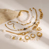 Stainless Steel Jewelry Bracelet And Earrings With Geometric Design And Electroplating For Women