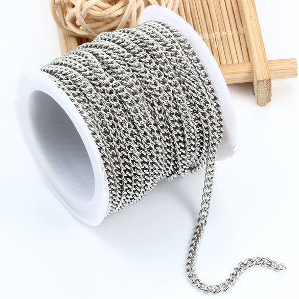 Stainless Steel Jewelry Chain For Men And Women Simple Fashion Nonfading Electroplated Diy