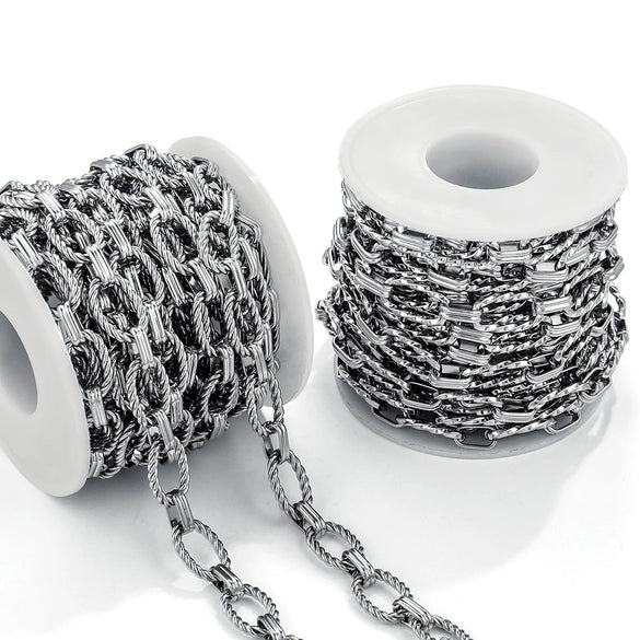 Stainless Steel Jewelry Chain With Egg Clasp Barbell For Punk Style Electrolytic Polishing Treatment