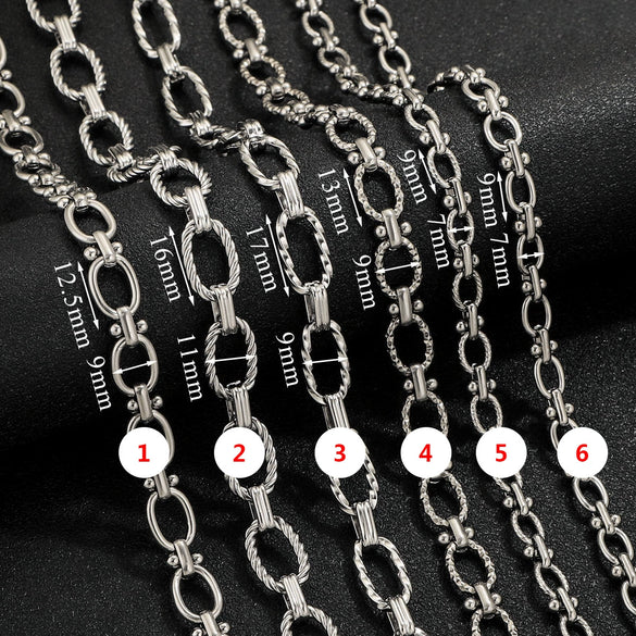 Stainless Steel Jewelry Chain With Egg Clasp Barbell For Punk Style Electrolytic Polishing Treatment