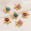 Stainless Steel Jewelry Cute Cartoon Fish Pendant With Dripping Oil Design For Diy Necklace Bracelet Bag