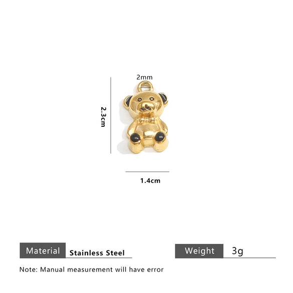Stainless Steel Jewelry Cute Cartoon Pendant Handmade Diy Necklace With Totem Pattern And Dripping Oil Design