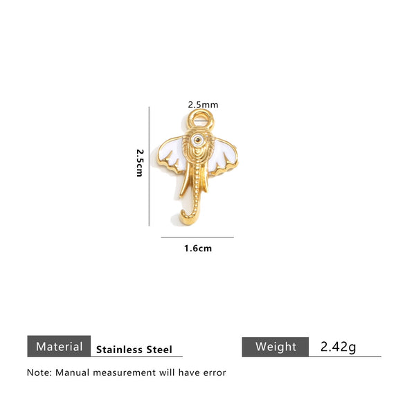 Stainless Steel Jewelry Cute Cartoon Pendant Handmade Diy Necklace With Totem Pattern And Dripping Oil Design