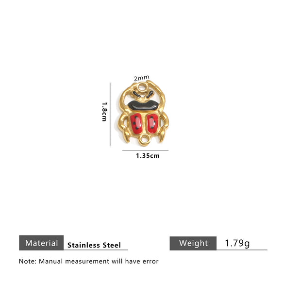 Stainless Steel Jewelry Cute Cartoon Pendant Handmade Diy Necklace With Totem Pattern And Dripping Oil Design