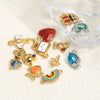 Stainless Steel Jewelry Cute Cartoon Pendant Handmade Diy Necklace With Totem Pattern And Dripping Oil Design