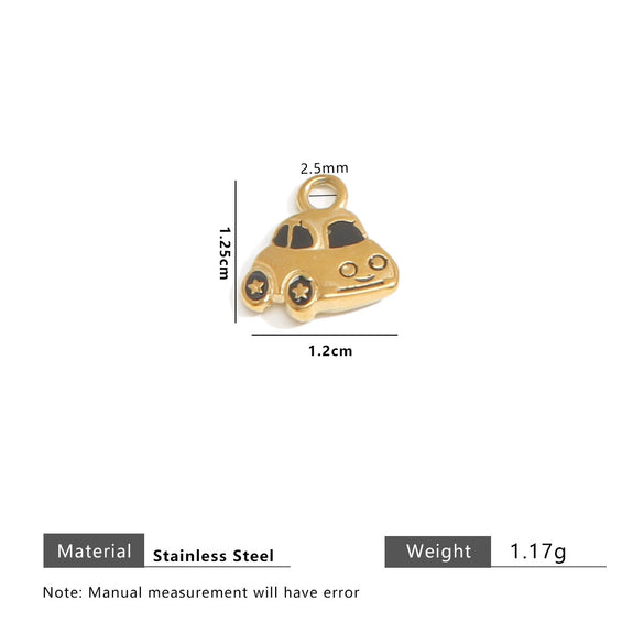 Stainless Steel Jewelry Cute Cartoon Pendant Handmade Diy Necklace With Totem Pattern And Dripping Oil Design