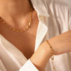 Stainless Steel Jewelry Electroplated Heart And Fivepointed Star Love Necklace And Bracelet