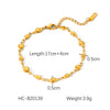 Stainless Steel Jewelry Electroplated Heart And Fivepointed Star Love Necklace And Bracelet