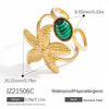Stainless Steel Jewelry Geometric Ring Marine Series Starfish And Conch Electroplated