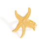 Stainless Steel Jewelry Geometric Ring Marine Series Starfish And Conch Electroplated
