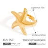 Stainless Steel Jewelry Geometric Ring Marine Series Starfish And Conch Electroplated