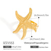 Stainless Steel Jewelry Geometric Ring Marine Series Starfish And Conch Electroplated