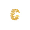 Stainless Steel Jewelry Gold Leaf Texture Ring Light Luxury Style Electroplated