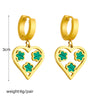 Stainless Steel Jewelry Heart Shape Plum Flower Hollow Love Pendant Earrings Electroplated For Women