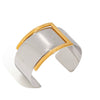 Stainless Steel Jewelry Open Bracelet With 18K Gold Electroplated And Geometric Original Design