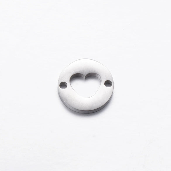 Stainless Steel Jewelry Pendant With Geometric Shape Electroplating Palm Heart Infinite Symbol Turtle Mermaid Airplane Double Hole Design