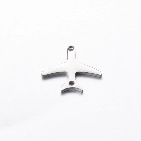 Stainless Steel Jewelry Pendant With Geometric Shape Electroplating Palm Heart Infinite Symbol Turtle Mermaid Airplane Double Hole Design