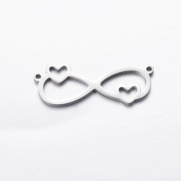 Stainless Steel Jewelry Pendant With Geometric Shape Electroplating Palm Heart Infinite Symbol Turtle Mermaid Airplane Double Hole Design