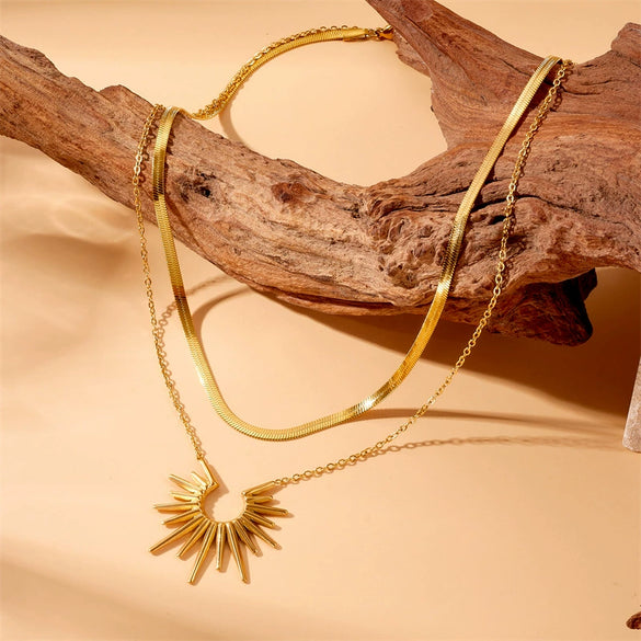 Stainless Steel Jewelry Set With Electroplating Earrings Necklaces And Hand Accessories
