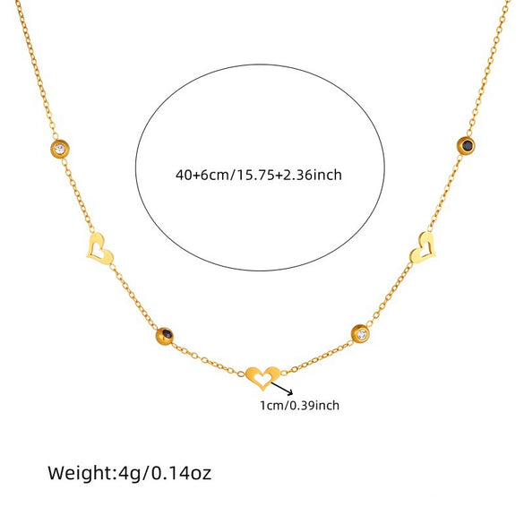 Stainless Steel Jewelry Set With Love Drops Bells Pattern Electroplated For Women Fashion Style