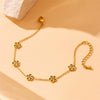 Stainless Steel Jewelry Set With Plants And Flowers Pattern Necklace Earring Bracelet For Women