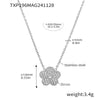 316L Stainless Steel Jewelry Set With Plum Blossom Inlaid Zircon For Women Light Luxury Style Electroplated