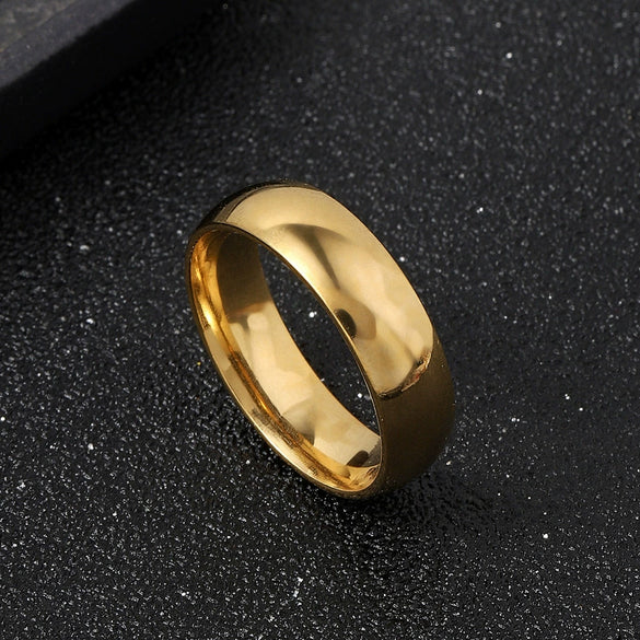 Stainless Steel Jewelry Simple Bright Surface Inner And Outer Arc Plain Ring Titanium Steel Ring Couple Ring Ring