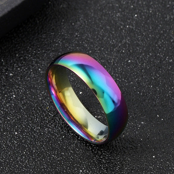 Stainless Steel Jewelry Simple Bright Surface Inner And Outer Arc Plain Ring Titanium Steel Ring Couple Ring Ring