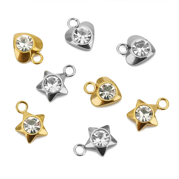 Stainless Steel Jewelry With Diamond Inlay And Love Star Pattern For Accessories