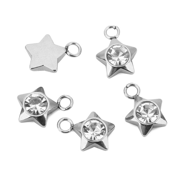 Stainless Steel Jewelry With Diamond Inlay And Love Star Pattern For Accessories
