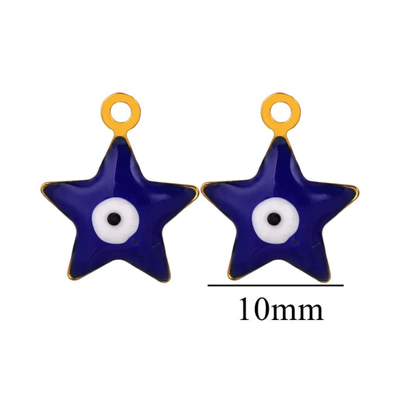 Stainless Steel Jewelry With Eyes Pattern Oil Dripping Craft Round Heart Fivepointed Star Pendant Bracelet Necklace