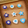 Stainless Steel Jewelry With Eyes Pattern Oil Dripping Craft Round Heart Fivepointed Star Pendant Bracelet Necklace