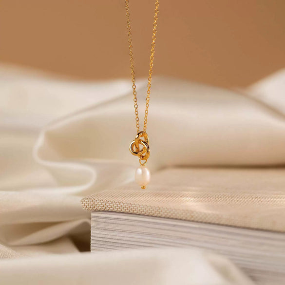 Stainless Steel Jewelry With Mixed Gemstone Inlay Love Knot Letter Pendant Snake Bone Chain Diamond Design Minimalist Style