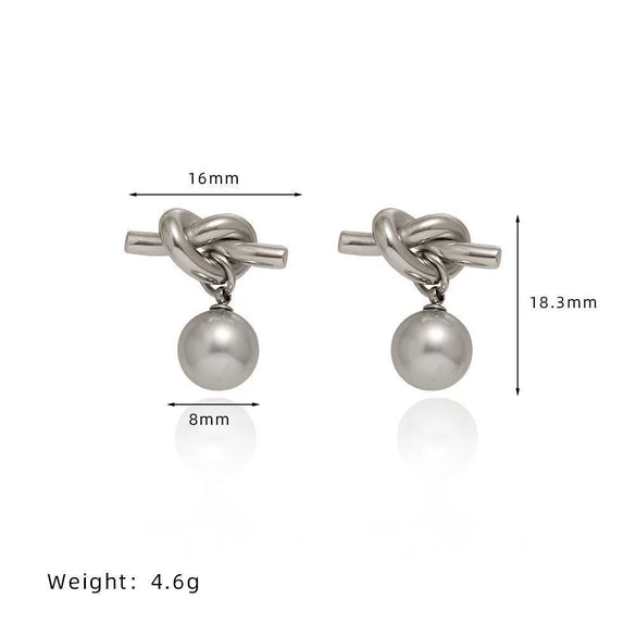Stainless Steel Jewelry With Mixed Gemstone Inlay Love Knot Letter Pendant Snake Bone Chain Diamond Design Minimalist Style