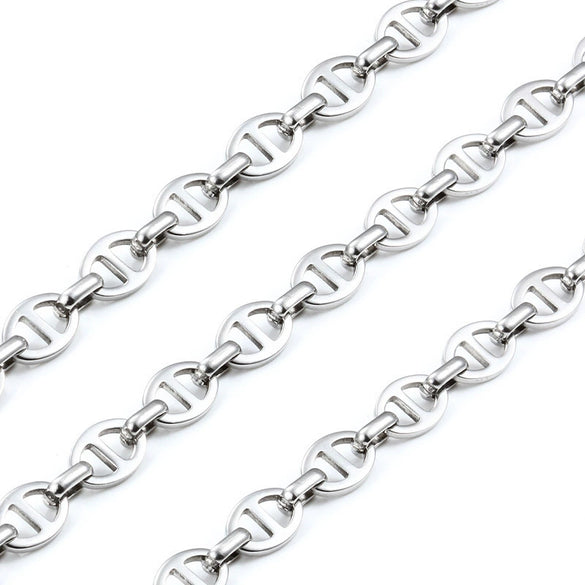 Stainless Steel Jewelry With Pig Nose Buckle For Men And Women Electroplated Japanese Chain For Necklace Bracelet Diy