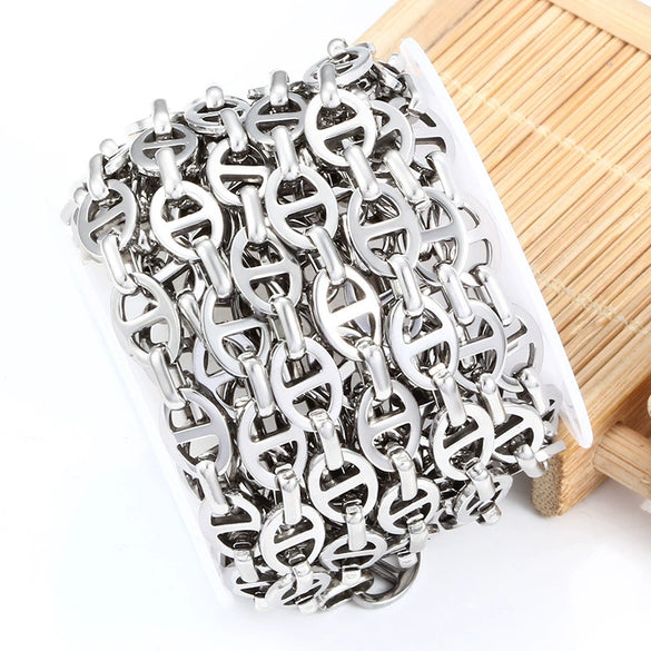 Stainless Steel Jewelry With Pig Nose Buckle For Men And Women Electroplated Japanese Chain For Necklace Bracelet Diy
