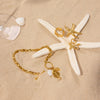 Stainless Steel Jewelry Women's Geometric Shell Fish Bone Conch Pendant Bracelet With 18K Gold Electroplating