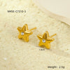 Stainless Steel 18K Electroplated Bow Star Inlaid Zircon Women's Earrings Set